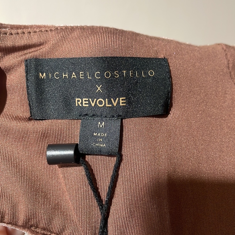 Michael Costello x Revolve Mott Maxi Velvet Mauve Nude Pink Dress NWT - Picture 8 of 11